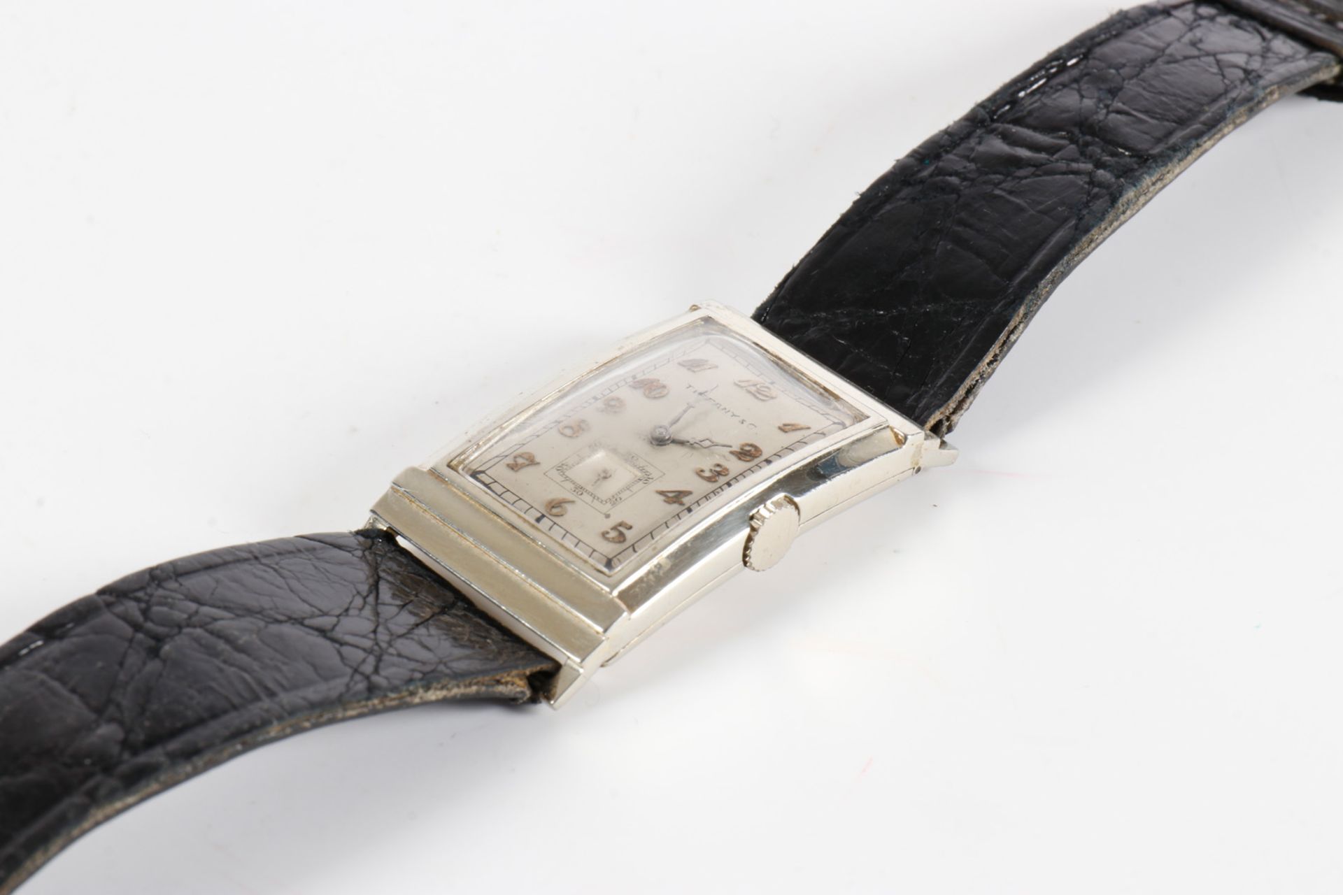 Herrenarmbanduhr Tiffany & C. um 1930, Handaufzug, kleine Sekunde, intakt, leichte - Image 4 of 4