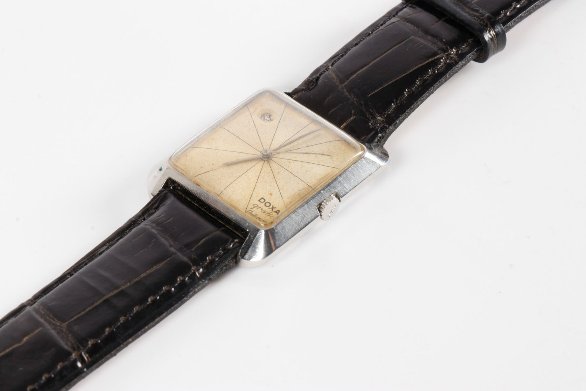 Alte Doxa Herrenarmbanduhr, Graphic Automatic/Swiss, mit großer Sekunde und Datumsanzeige, 11601-3/6 - Bild 4 aus 4