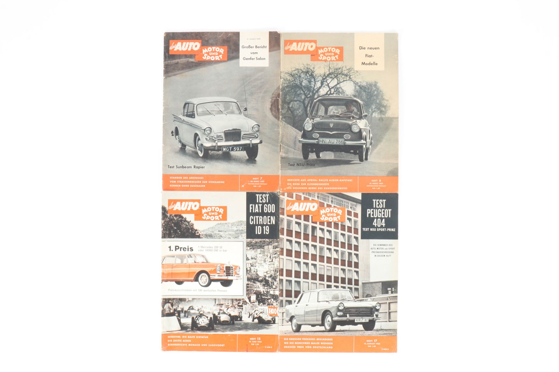 4 Hefte ”Auto/Motor und Sport” 1959/60