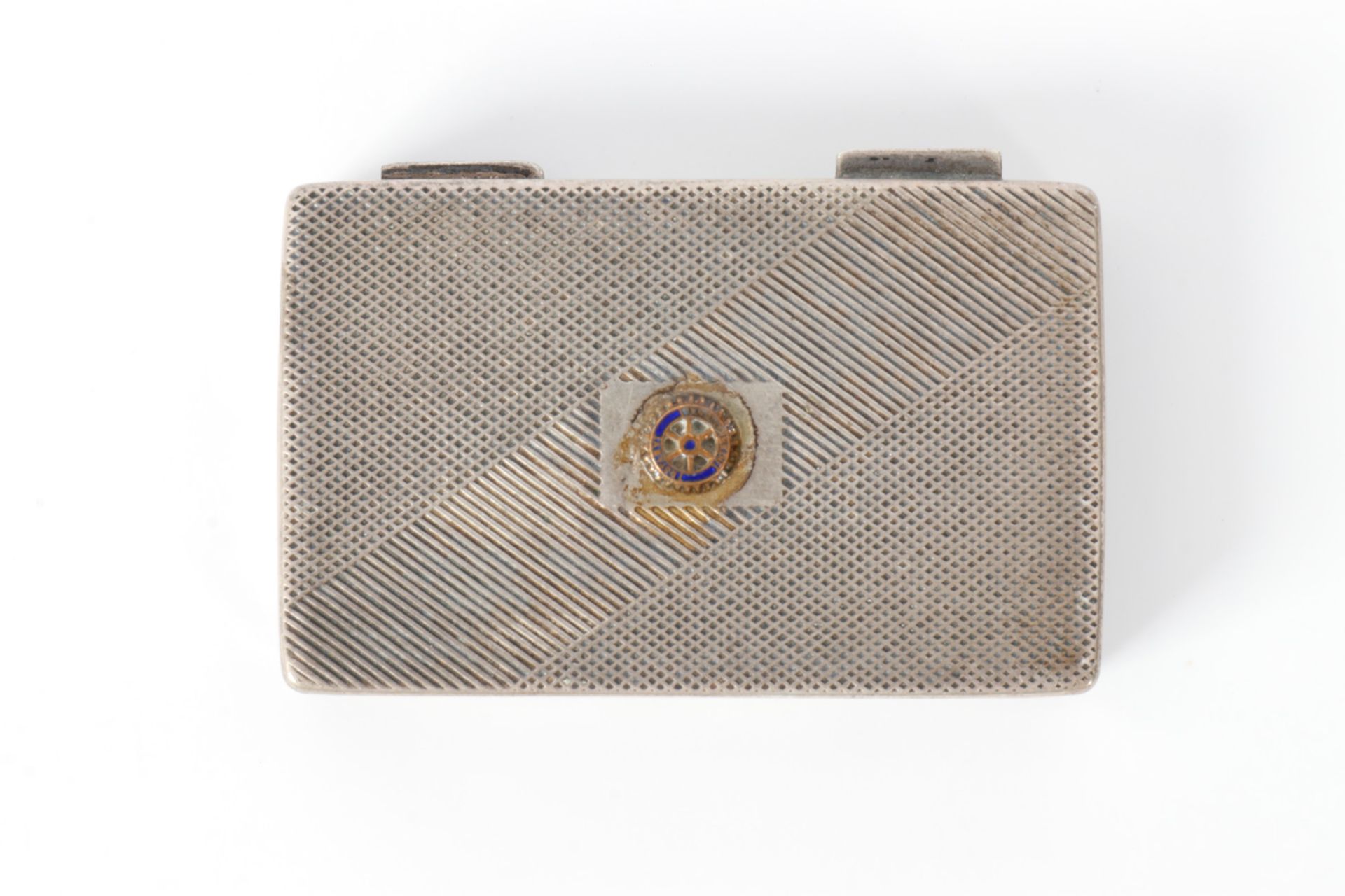 Streichholzschatulle, silber 800, gestempelt, mit aufgeklebtem Rotary Emblem, L 6 - Bild 3 aus 4
