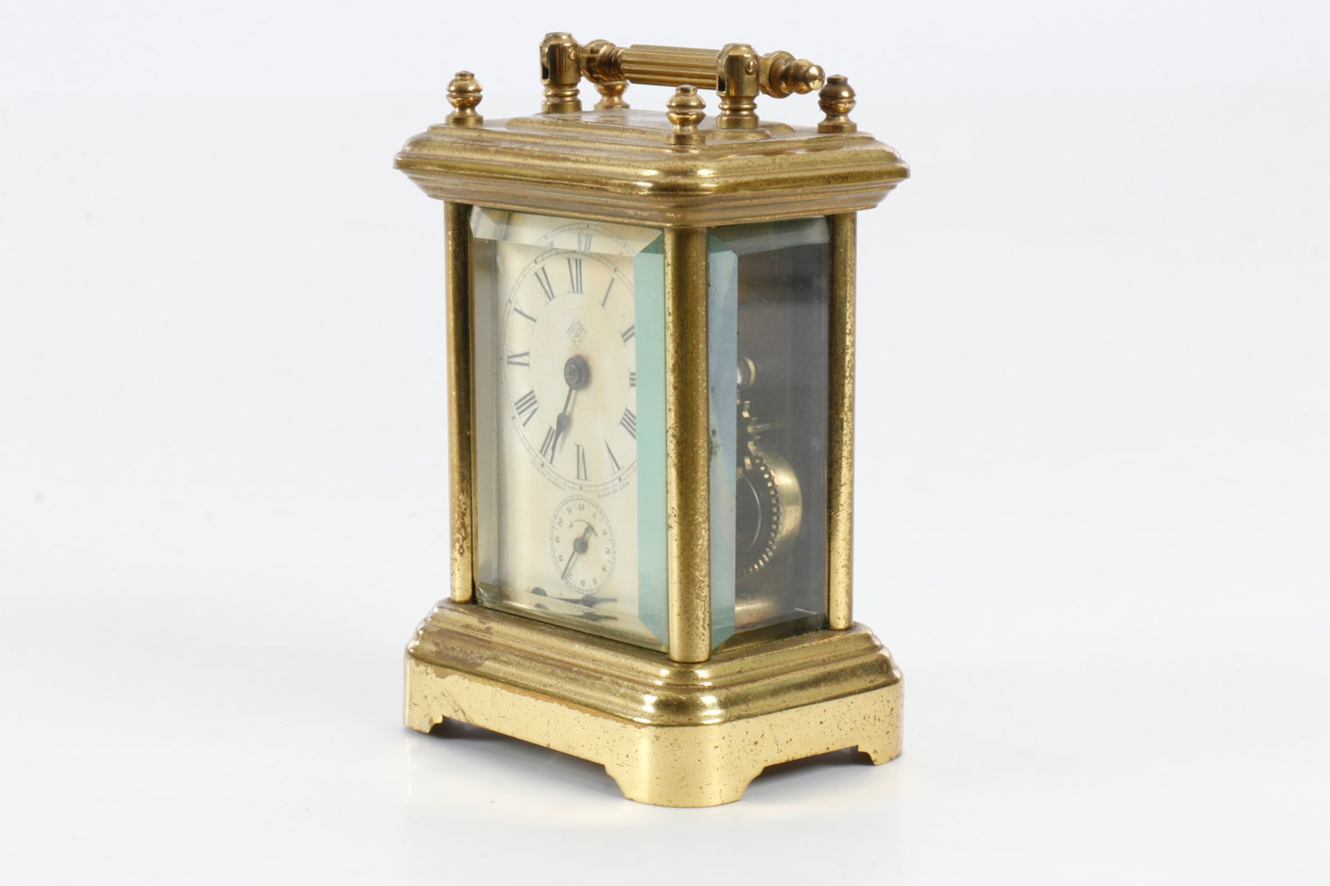 Reisewecker Trademark ”Ansonia Clock”, geschliffene Gläser, Minutenzeiger lose, kleine Sekunde, - Image 2 of 5