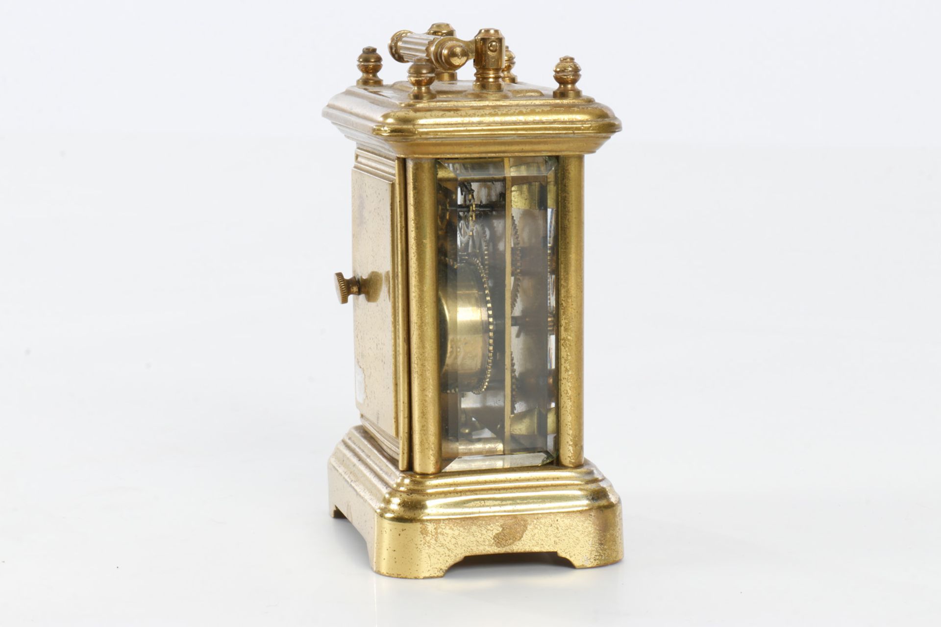 Reisewecker Trademark ”Ansonia Clock”, geschliffene Gläser, Minutenzeiger lose, kleine Sekunde, - Image 4 of 5