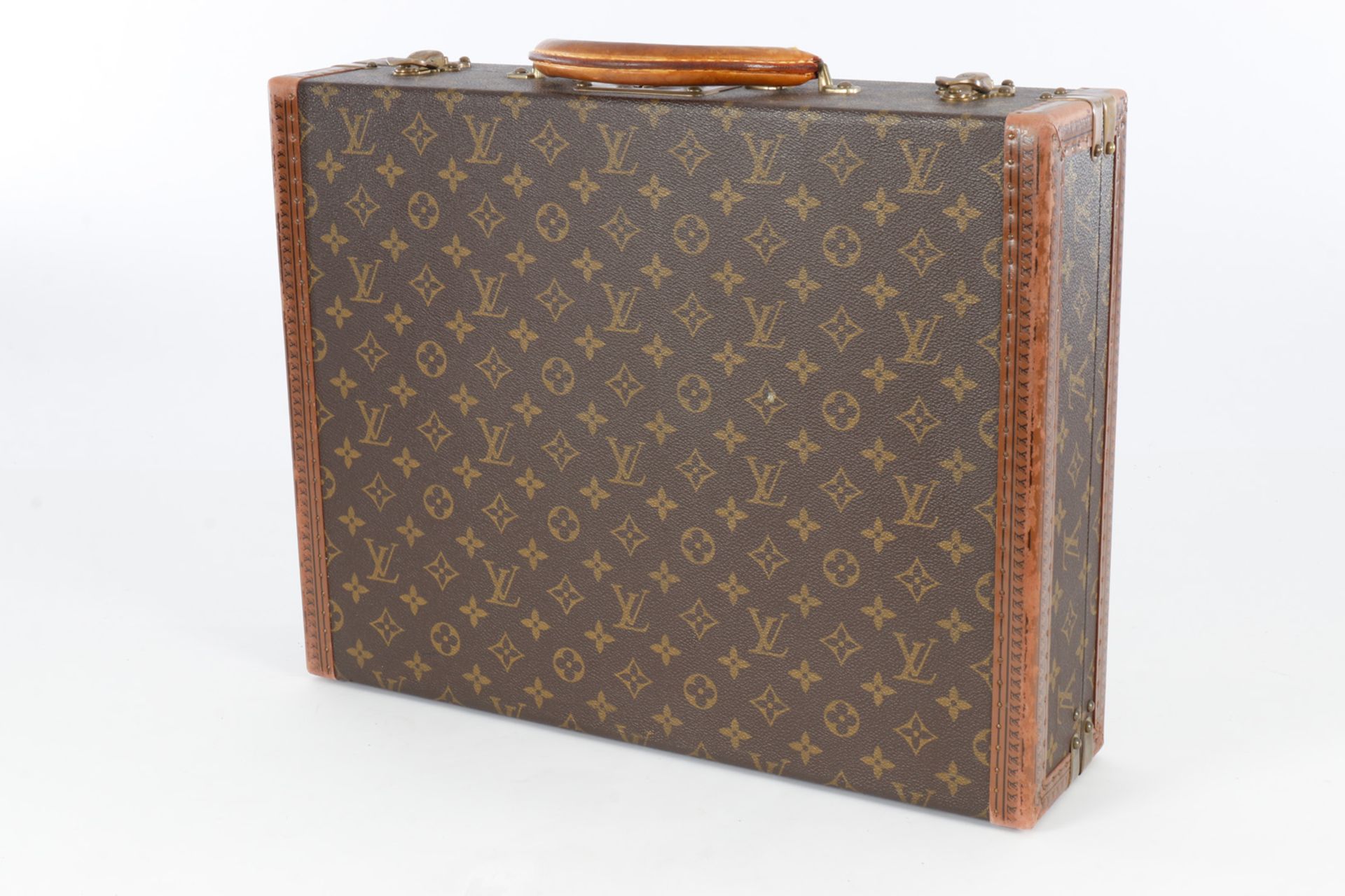 Louis Vuitton Aktenkoffer, Made in France, Nr. ”1019490”, auf Schloss ”209190”, Messingbeschläge, - Image 5 of 7