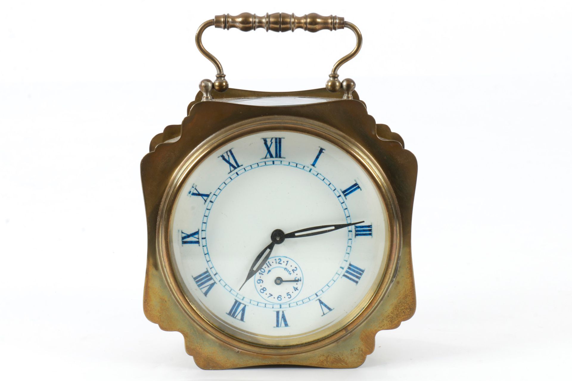 Messingwecker ”Grand Prix de L`Horlogerie 1878, Déposé Breveté”, intakt, muss überholt werden,
