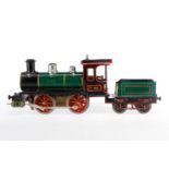 Märklin B-Dampflok, S 1, uralt, Uhrwerk intakt, mit Tender, ÜL und ergänzt,