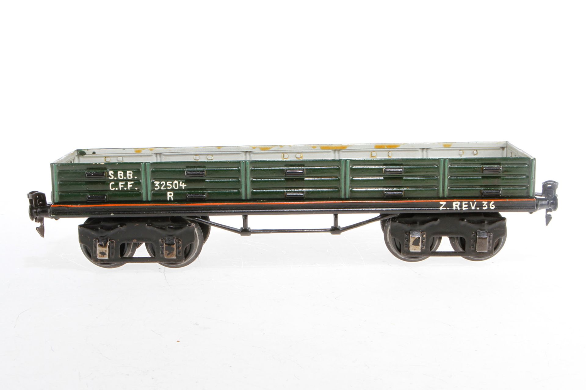 Märklin Rungenwagen 1952, mit schweizer Aufschrift, Fremdbeschriftet, S 1, HL, LS und gealterter