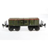 Märklin offener Güterwagen 1845, S 1, uralt, HL, mit 2x 2 LTH, LS und gealterter Lack, L 26, Z 2-3