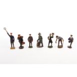 Konv. Eisenbahnfiguren, S 0, meist Masse, HL, darunter 1 Guss, Z 4