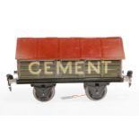 Märklin Zementwagen 1919, S 1, HL, LS und gealterter Lack, L 19,5, im tw besch. OK, sonst noch Z 2