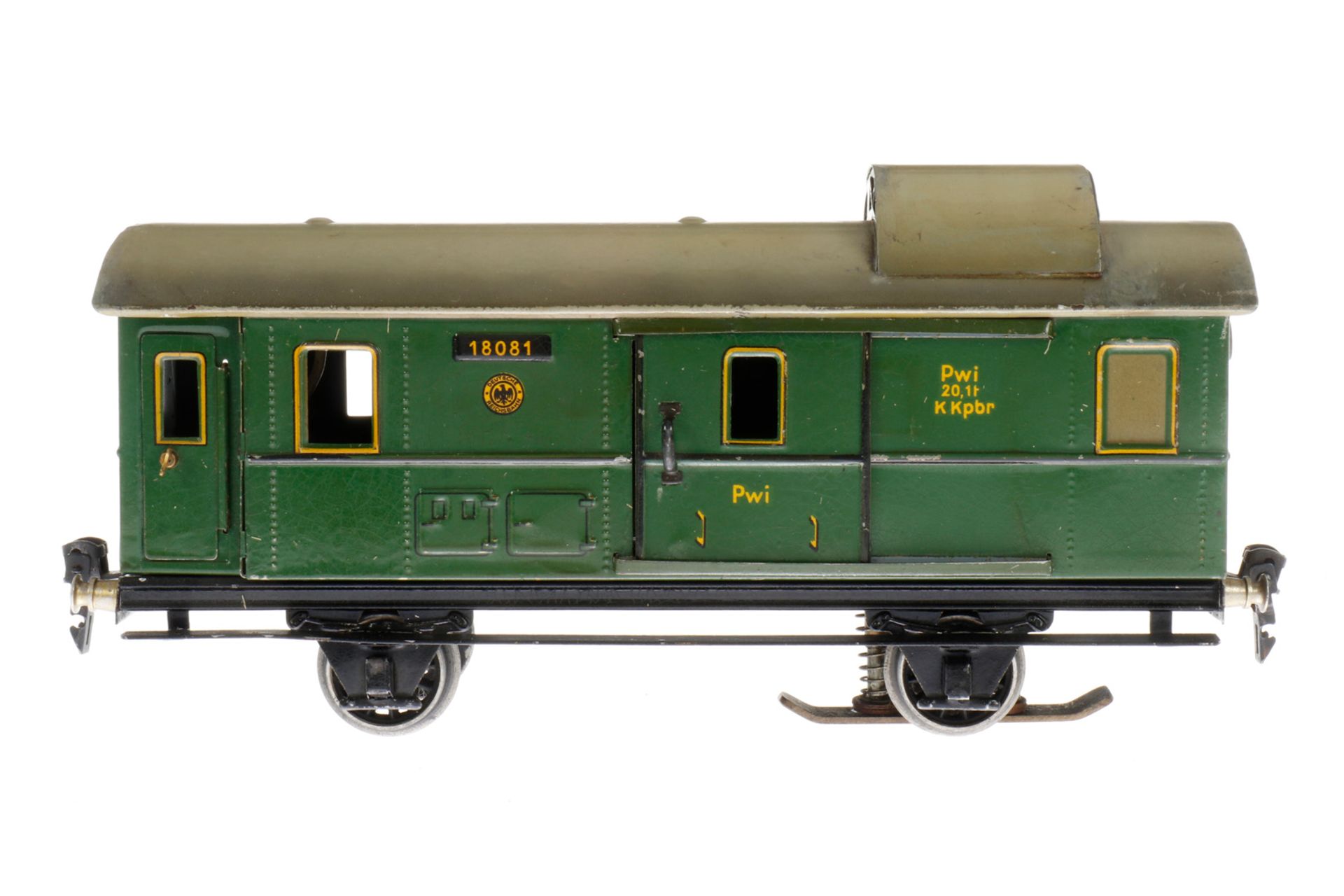 Märklin Gepäckwagen 1808, S 1, CL, mit 2 ST, 2 AT und Schlussbeleuchtung, Schleifer fremd, LS, L 27,