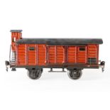Märklin gedeckter Güterwagen 1929, S 1, HL, mit BRHh und 2 ST, LS und gealterter Lack, L 24, Z 2-3