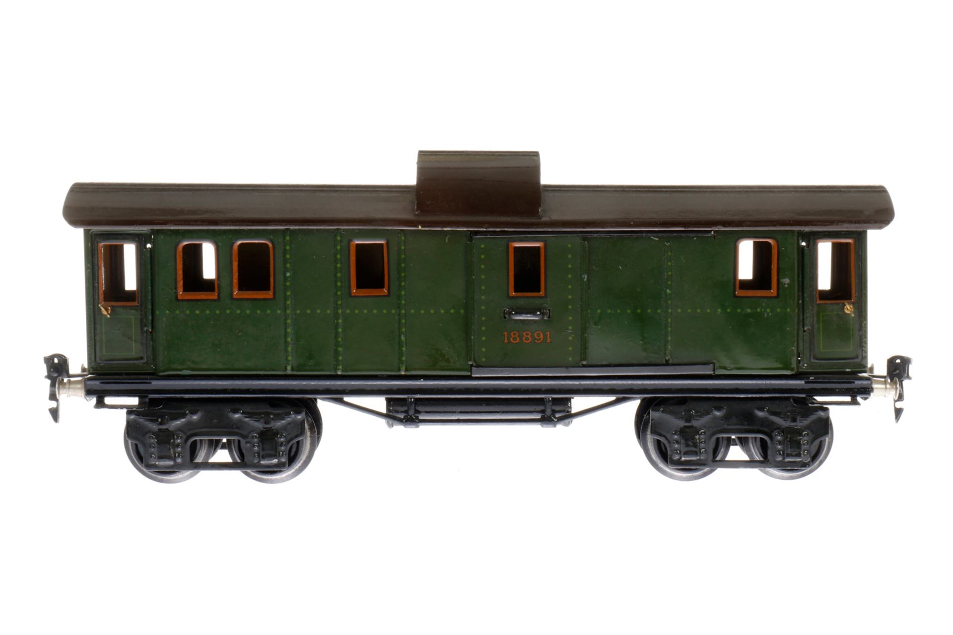 Märklin Gepäckwagen 1889, S 1, CL, mit 2 ST und 4 AT, LS tw ausgeb., Schwarzbereich nachlackiert,