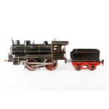 Märklin B-Dampflok R 1021, S 1, Uhrwerk intakt, HL, mit falschem Tender und 3 imit. Stirnlampen (