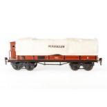 Märklin Planewagen 1853, S 1, HL, mit BRH, Spannbogen und Plane ersetzt, LS und gealterter Lack, L