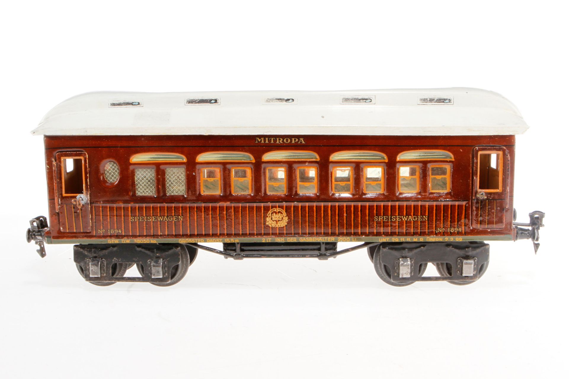 Märklin Mitropa Speisewagen 1894, S 1, HL, mit Inneneinrichtung und 4 AT, 1 Türgriff und 1