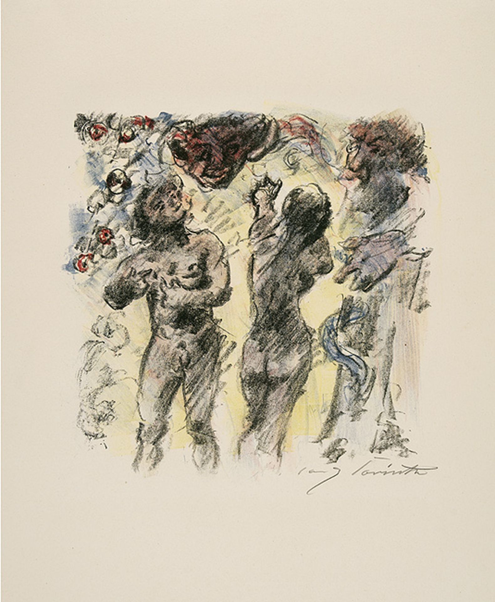 Lovis Corinth. Im Paradies. Drei Blatt Farblithographien der Folge. - Image 4 of 4