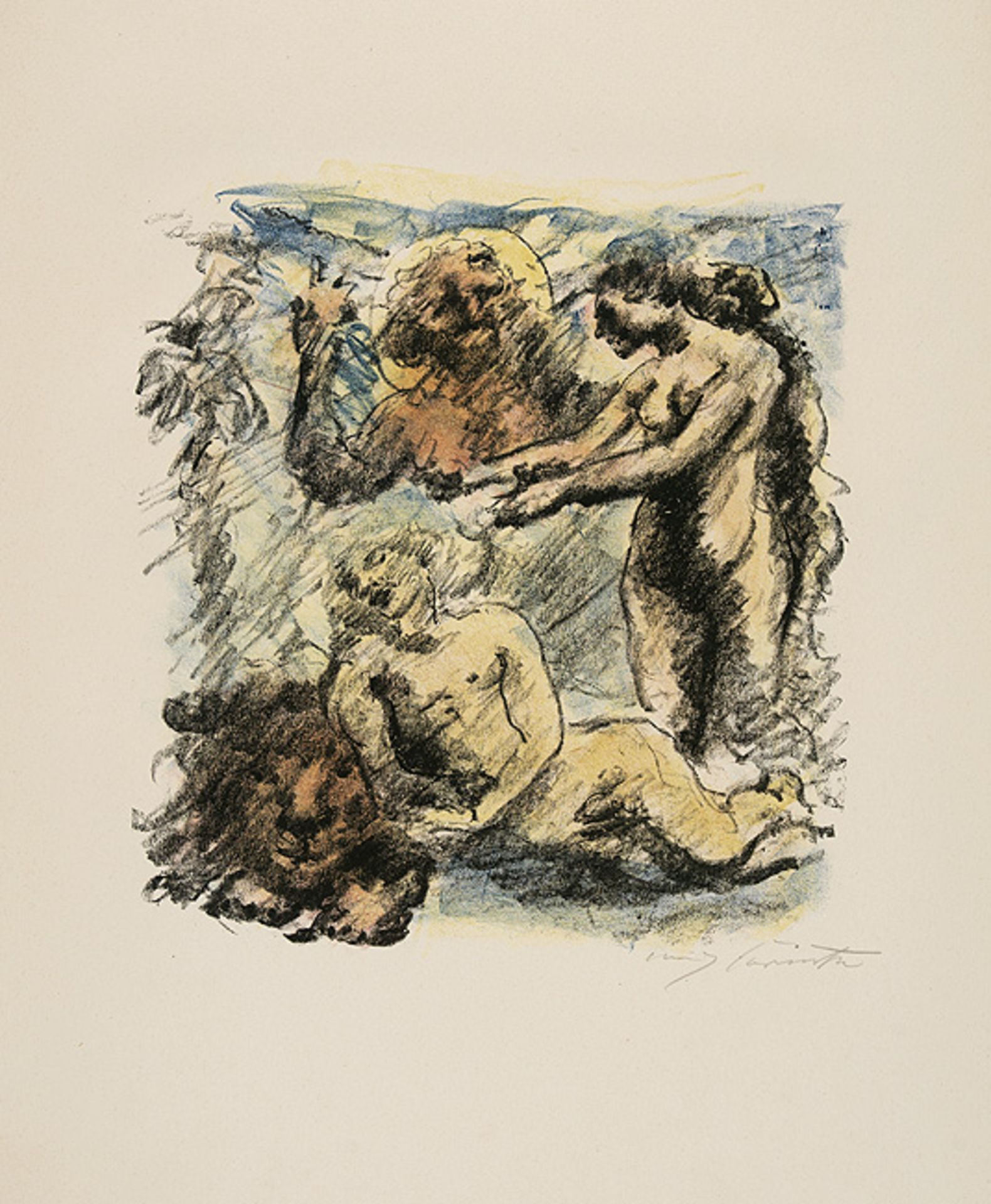 Lovis Corinth. Im Paradies. Drei Blatt Farblithographien der Folge. - Image 2 of 4