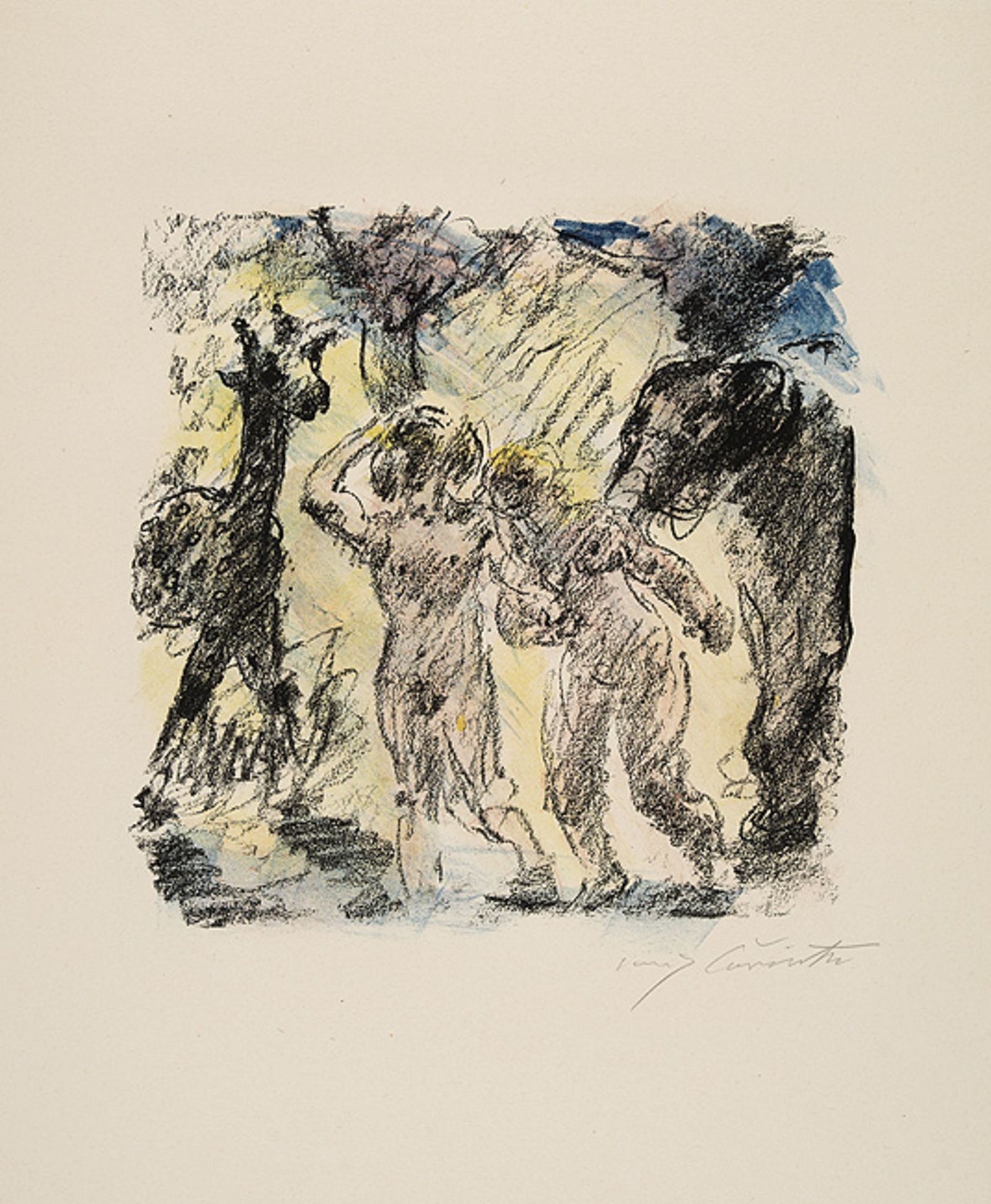 Lovis Corinth. Im Paradies. Drei Blatt Farblithographien der Folge. - Image 3 of 4