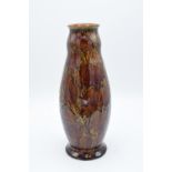 Royal Doulton stoneware vase decorated with autumnal leaves