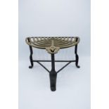 Victorian brass and iron fireside trivet/teapot stand