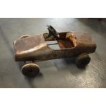 1950s metal Childs pedal car (stripped back to metalwork)