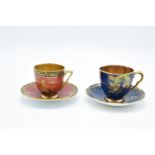 Carlton Ware cups and saucers in the 'Terracotta' and 'Spider Web' designs (2 duos)