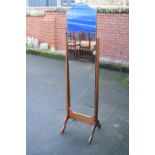 20th century free standing wooden mirror