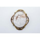 Victorian cameo in gold coloured metal frame