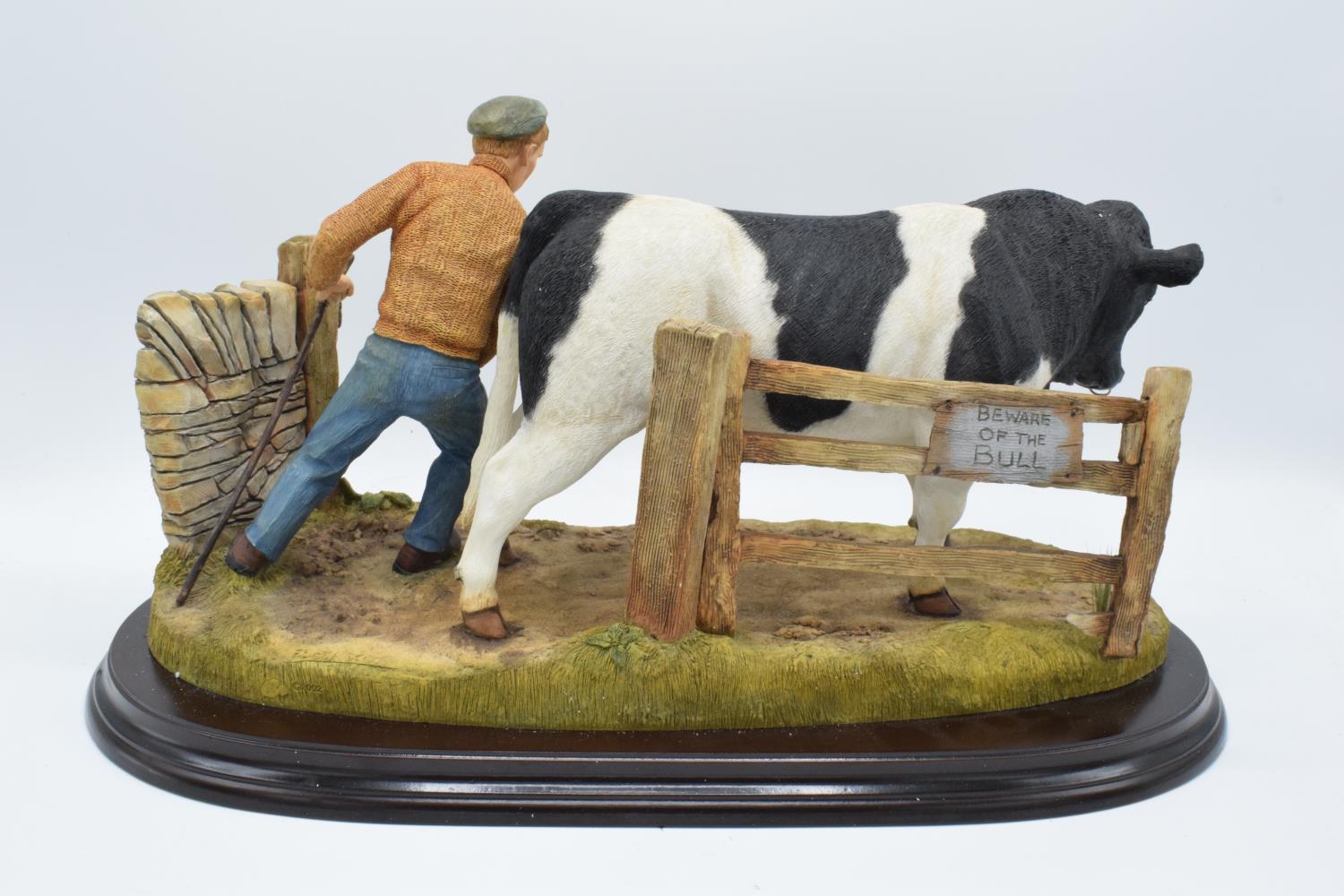 Boxed Country Artists countryside figure of a Holstein Bull- 'Standing Four Square' - Image 2 of 3