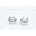 9ct white gold earrings with diamonds: 3.9 grams total weight