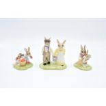 Royal Doulton Bunnykins Jack and Jill DB222 & Strawberries DB277 and Tennis DB278 (3) (Boxed)