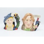 Large Royal Doulton character jugs Bonnie Prince Charlie D6858 and Oscar Wilde D7146 (2)