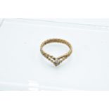Small 9ct Diamond ring: 1.3 grams total weight