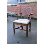18th century country Chippendale style single dining chair