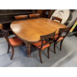 Grand Victorian extending dining table complete with 6 matching chairs and 4 leaves