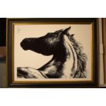 Royal Crown Derby Equus horse head framed tile/ plaque, Boxed. 48cm x 37cm