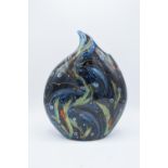 Anita Harris Art Pottery large teardrop vase of blue dolphins