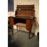 20th century wood and marble tile backed washstand