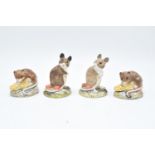 Beswick Mouse figures to include: harvest Mouse 3397 x2 and Woodmouse 3399 x2 (4)