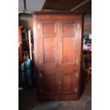 Georgian large 4 door oak self standing corner cabinet with original brass hinges