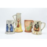 A collection of Royal Doulton series ware to include Anne Page jug, 2 tankards and an embossed