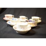 A collection of 19th century tea cups and saucers made by various English potter mainly in the style