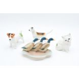 A collection of Beswick to include a mallard duck pin tray, white Persian kitten, a foxhound and a