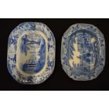 A collection of 19th century meat dishes to include Trentham Hall by Mason, Wedgwood Blue Claude and