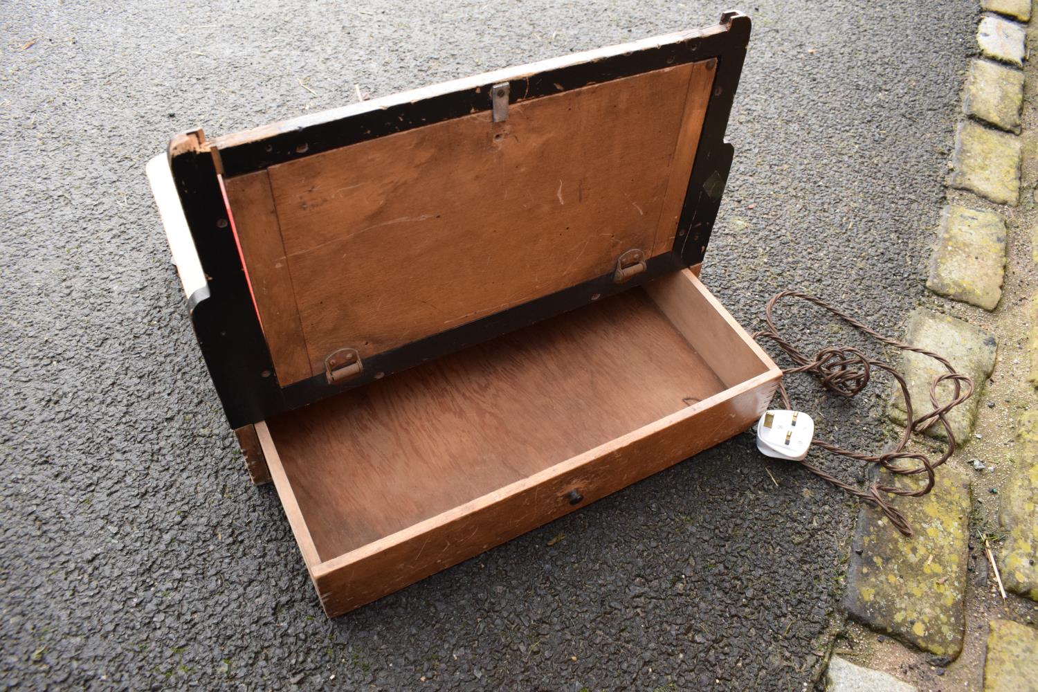 1930s art deco table top display cabinet with curved frontage and light up display. The item is in - Image 10 of 11