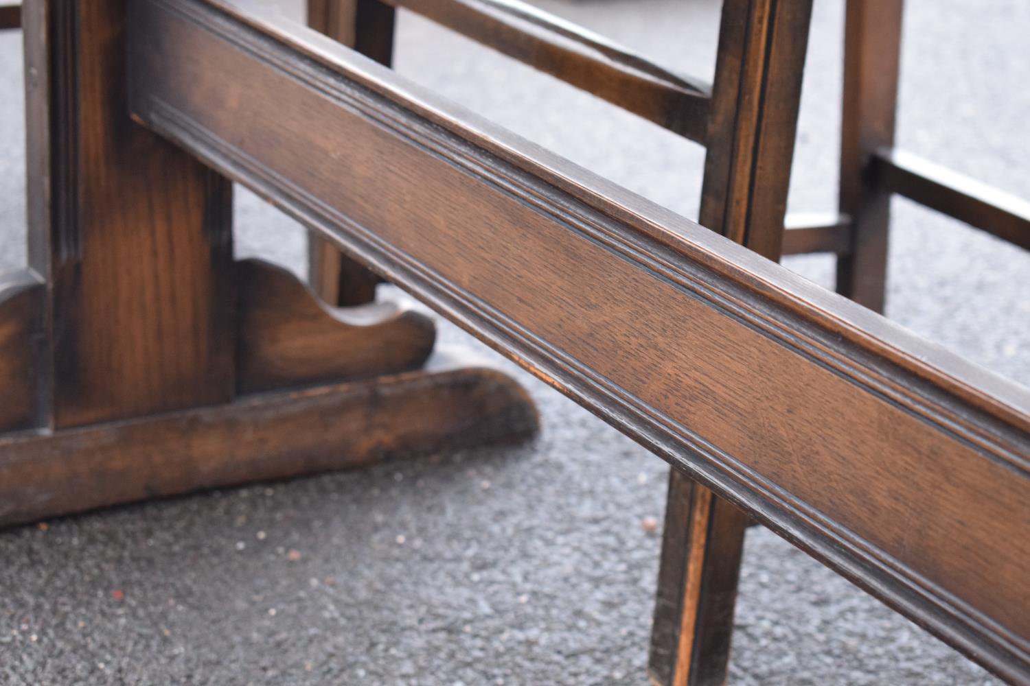 Ercol elm dining table together with 6 matching chairs in a colonial style. Generally in good - Image 9 of 10