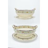 Early 19th century pierced creamware dishes with plate: impressed 'Shorthose'. (4) There is a