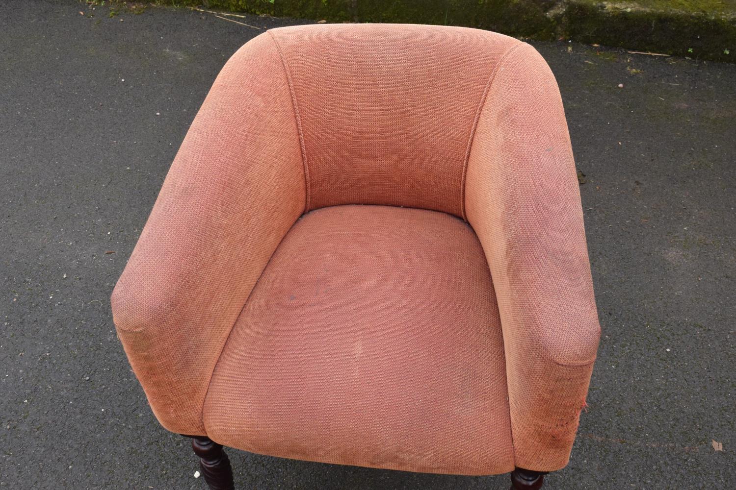 Victorian upholstered mahogany parlour chair - Image 4 of 8