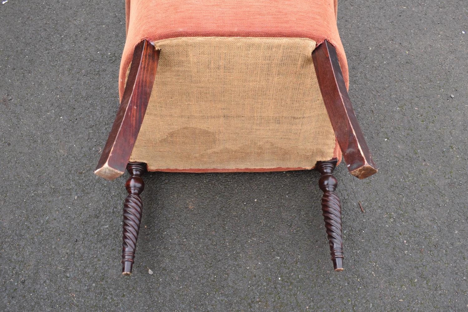 Victorian upholstered mahogany parlour chair - Image 7 of 8