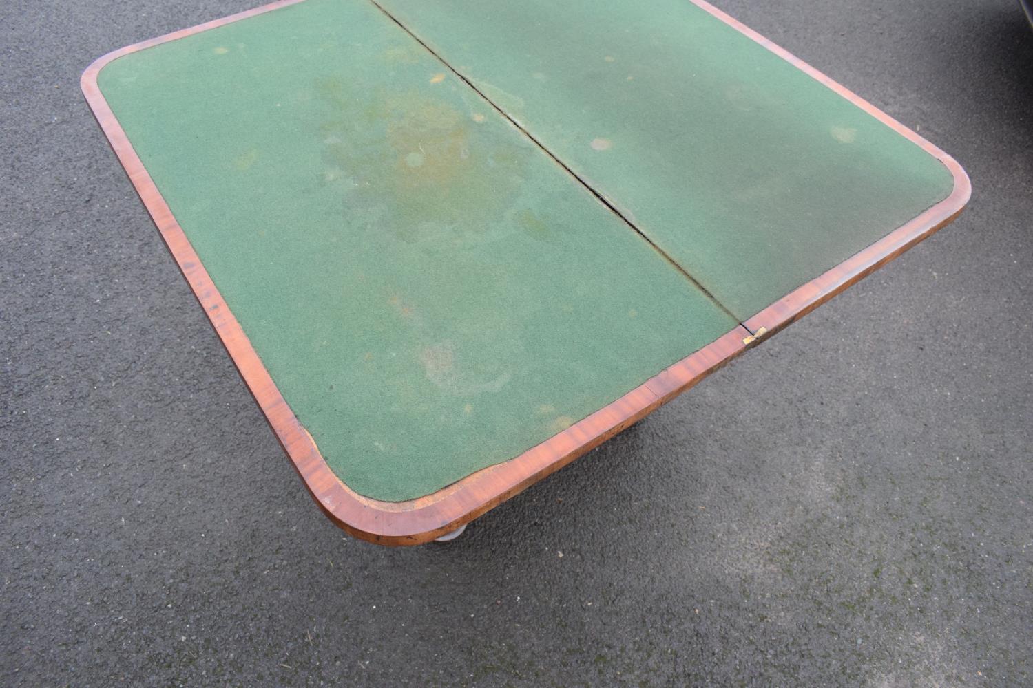 Late Victorian rosewood fold-over games table. The piece functions well and folds/ slides well. - Image 9 of 12